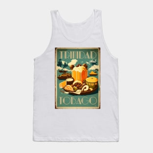 Trinidad and Tobago Food Vintage Travel Art Poster Tank Top